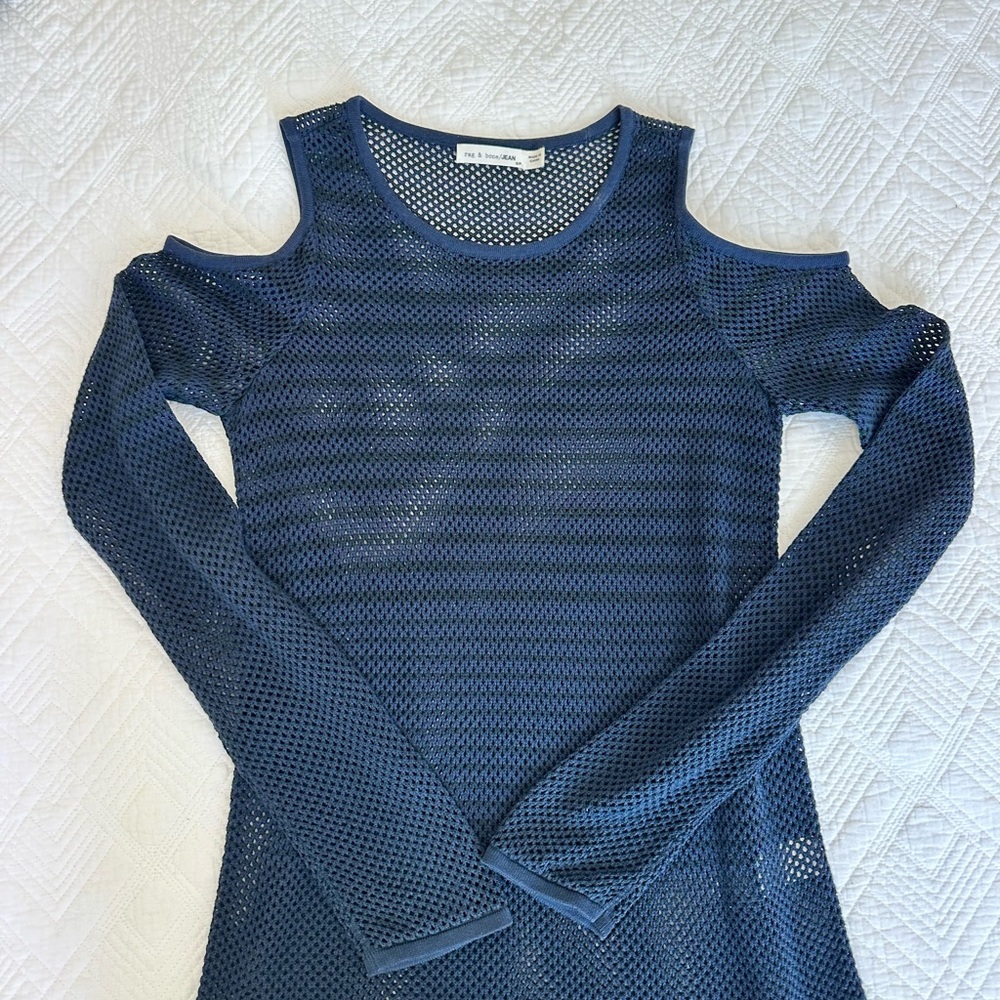 Rag & Bone Navy Mesh Top